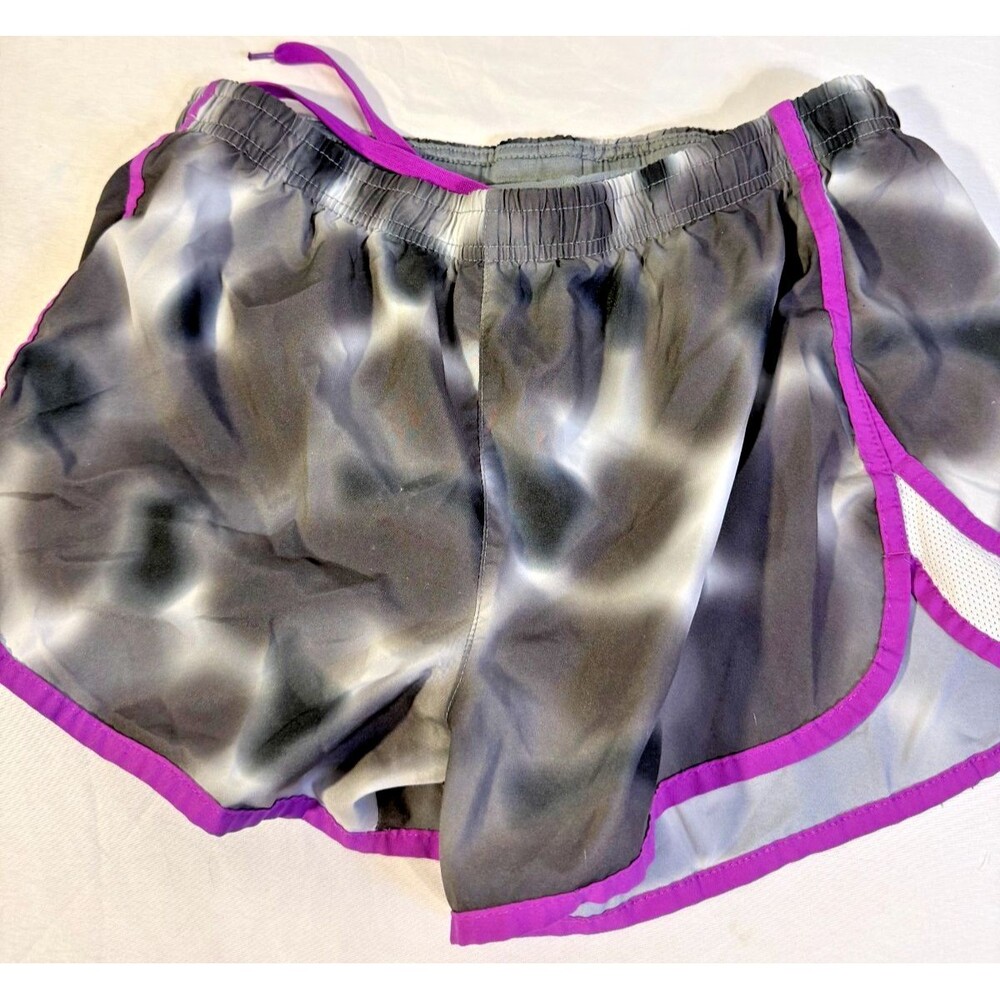 MTA Sport Running Gym Shorts Gray Purple Lined Women's Medium Sporty Preppy
